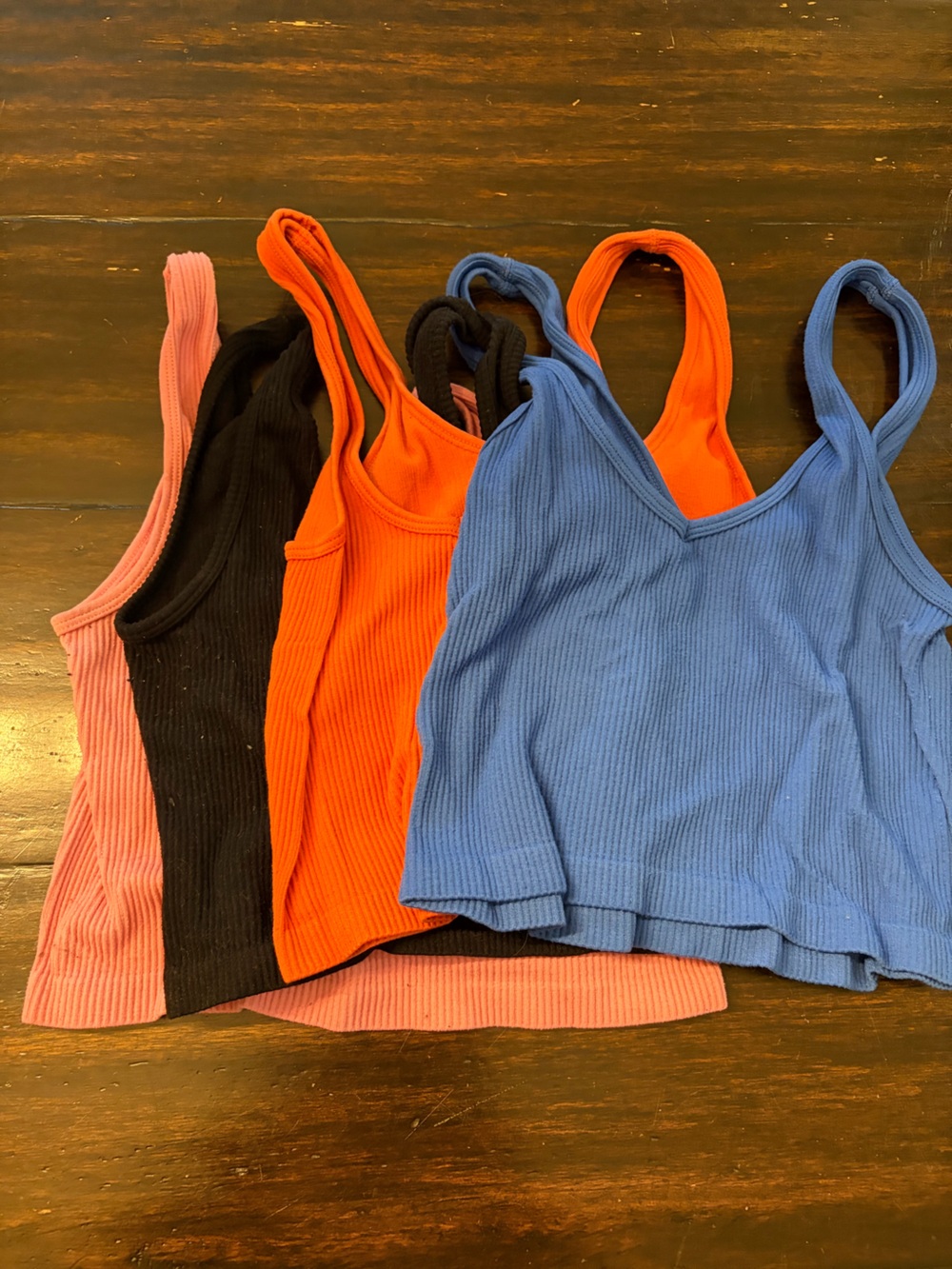 Suzette Collection Ribbed Tank Top Crop Tops Bundle Lot of 4 - One Size OS